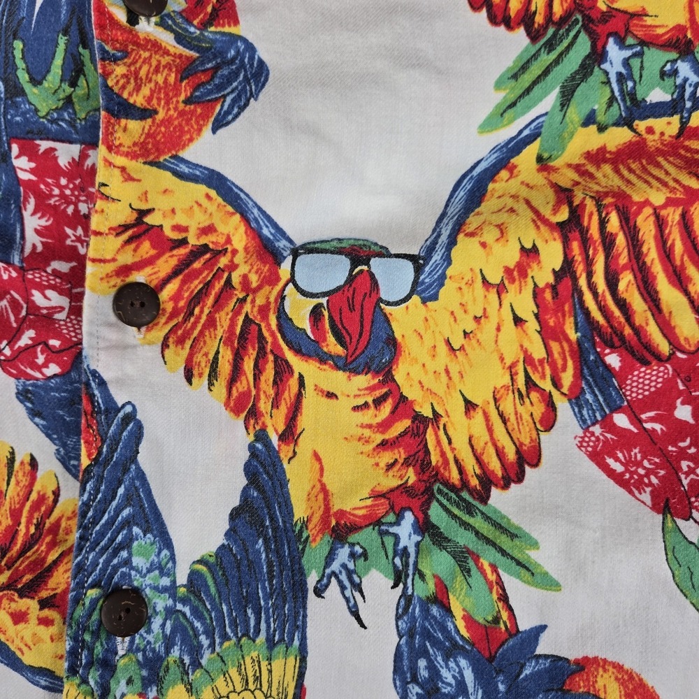 Vintage Levi's Hawaiian Camp Shirt Parrot Bowling Mens Sz Small Button Up Casual - Picture 4 of 14